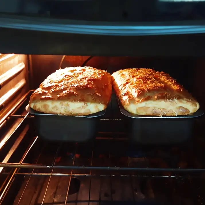 Foto de pães no forno